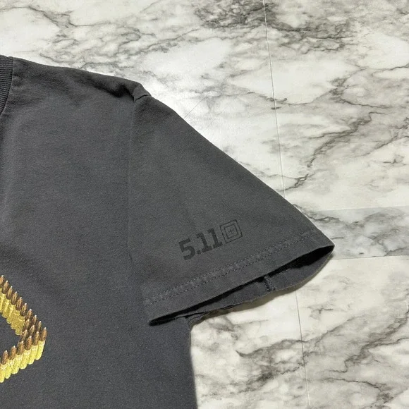 5.11 Tactical Men's T Shirt Size S Dark Gray Bullets Firearms Graphic Tee - Picture 5 of 9